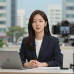 조수빈 아나운서가 유튜브 방송을 진행하는 모습