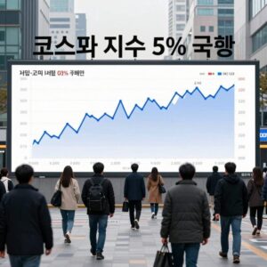 코스피 지수 5% 급락 차트와 거래량 폭증 모습