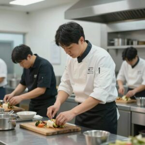 이문정 셰프가 주방에서 요리하는 따뜻한 모습