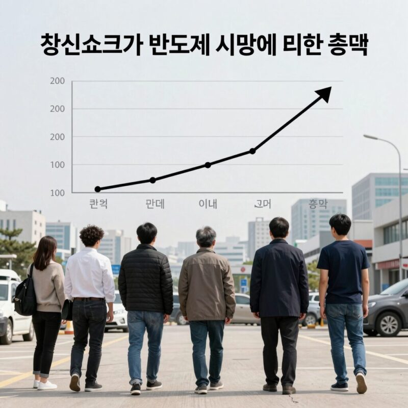 창신쇼크가 반도체 시장에 미친 충격을 나타내는 그래프 이미지
