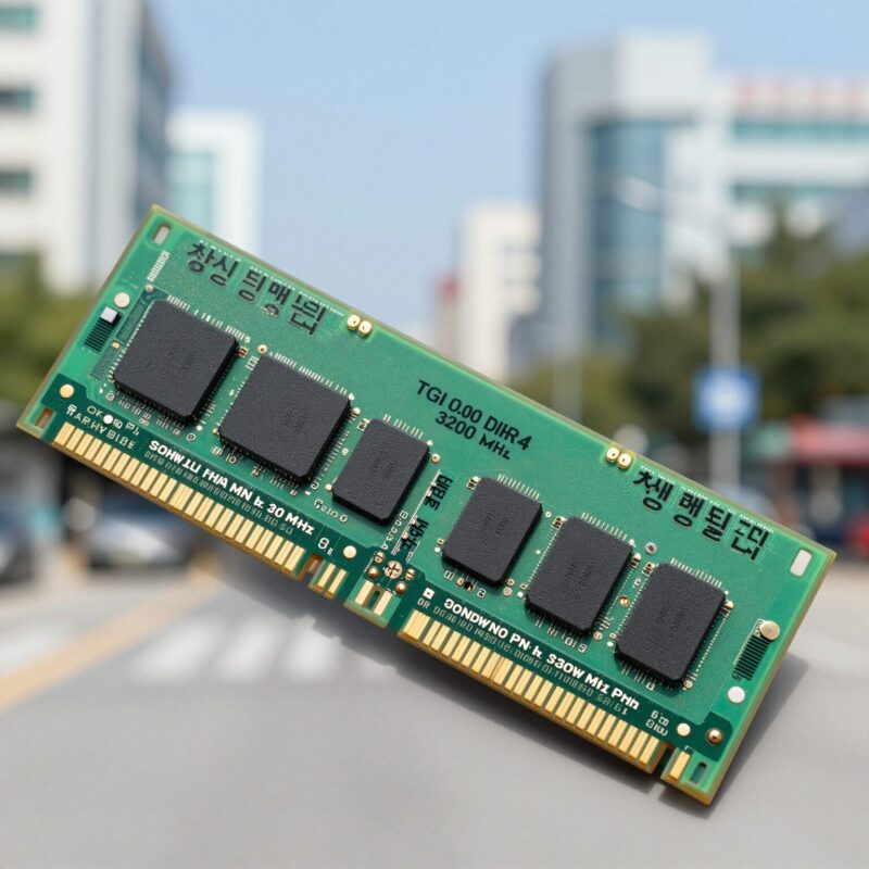 창신 메모리 DDR4 3200MHz 16GB 방열판 장착 모습