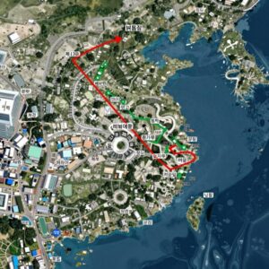 제13호 태풍 돌핀의 예상 이동 경로와 현재 위치를 보여주는 위성 사진