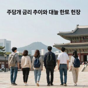 주담대 금리 추이와 대출 한도 축소 현황을 나타내는 그래프