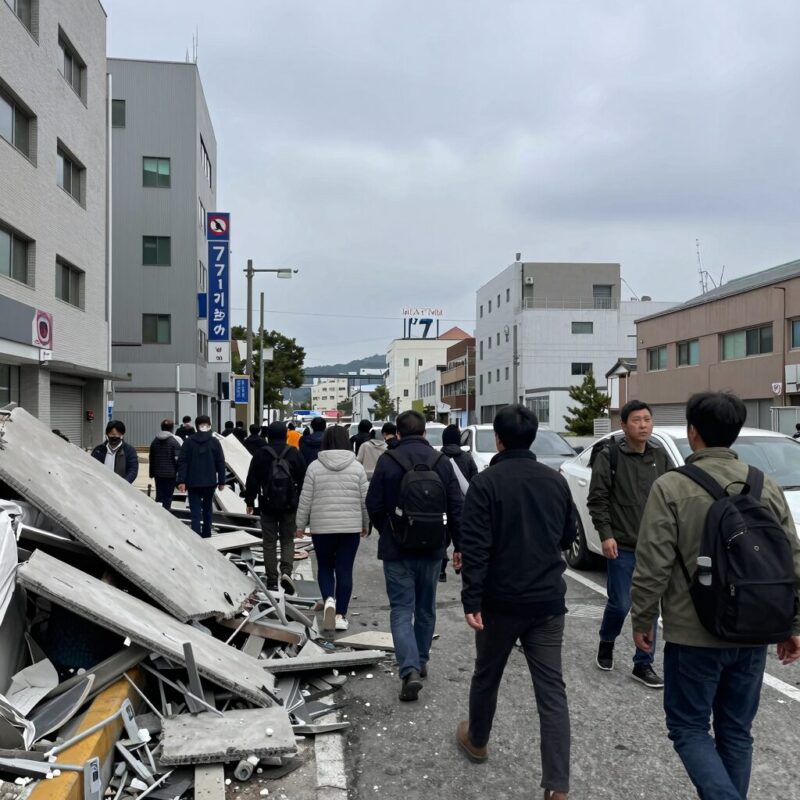 일본 구마모토 7.1 지진 발생 당시 부산 건물 흔들림과 대피 모습