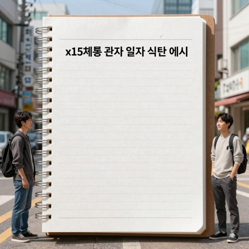 x15체중 관리 일지와 식단 예시 사진