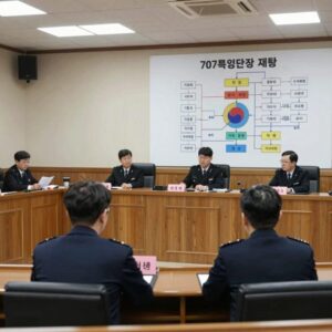 김현태 707특임단장 재판 법정 내부 모습과 군 작전 지휘 체계 개념도