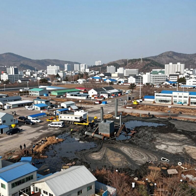 평택 K55 백린 누출 사고 현장 항공사진