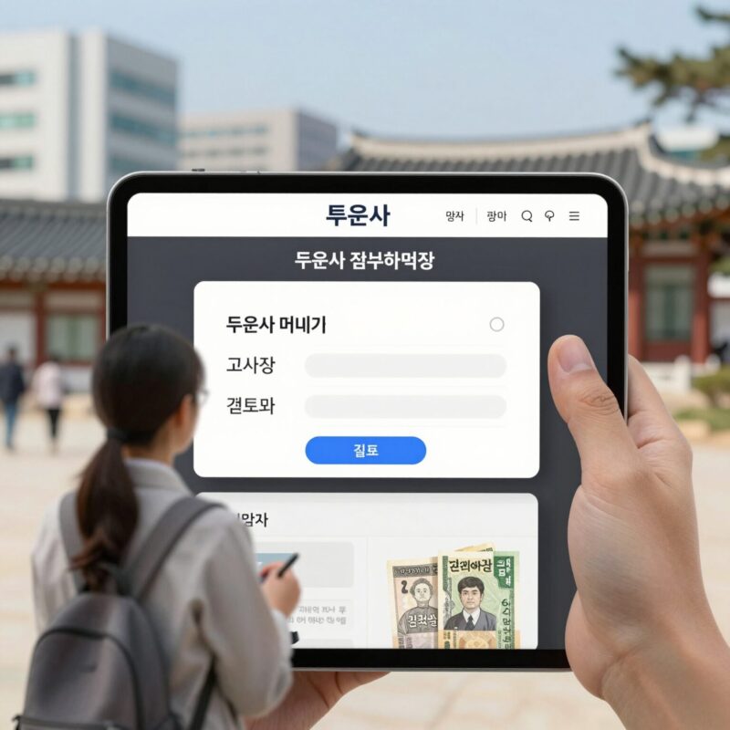 투운사 접수 페이지에서 고사장 선택 화면과 결제 버튼 위치