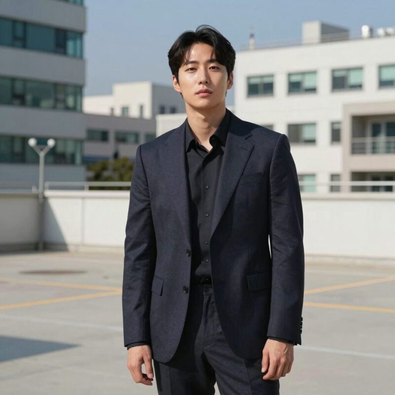 솔로지옥 유시은이 촬영 현장에서 당당한 포즈를 취하고 있는 모습. 자신감 넘치는 표정과 세련된 스타일링이 돋보인다.