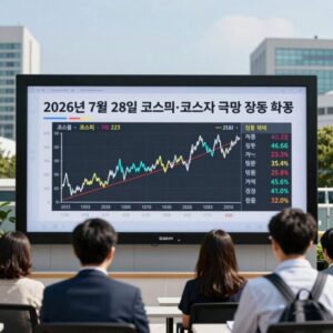 2026년 7월 28일 코스피·코스닥 급락 당시 장중 차트와 서킷브레이커 발동 안내 화면