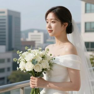 르웨딩 김하늬 플래너의 부케와 스튜디오 촬영 결과물