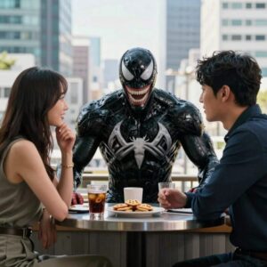 스파이더맨 노 웨이 홈 쿠키영상 장면 베놈이 바에서 대화하는 모습