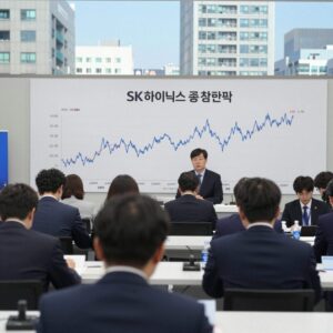 SK하이닉스 주가 차트와 실적 발표 장면 분석