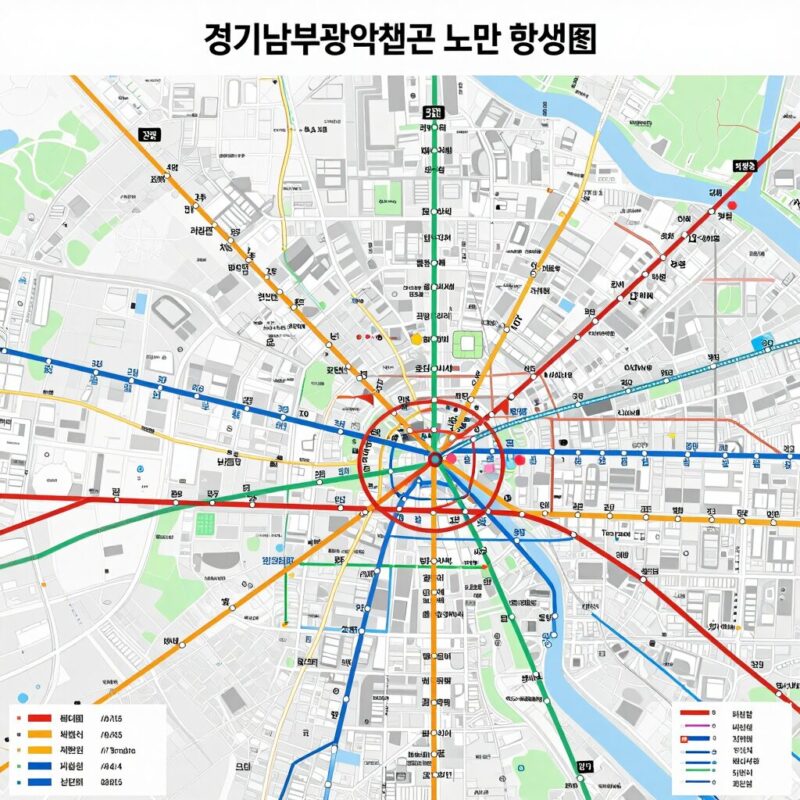 경기남부광역철도 노선 개념도와 판교테크노밸리 주변 교통망