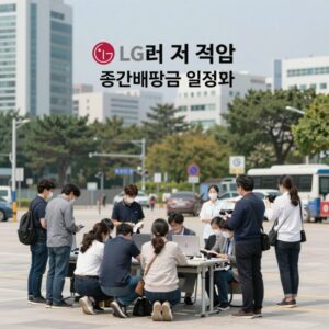 LG전자 중간배당금 일정과 주가 흐름을 표로 정리한 이미지