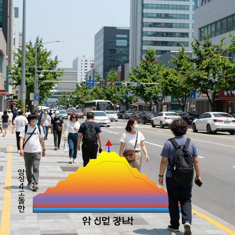 양산 40도 돌파로 인한 폭염 경보 상황 기온 그래프와 열화상 이미지