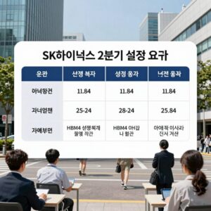 SK하이닉스 2분기 실적 요약 표와 HBM4 생산 확대 계획
