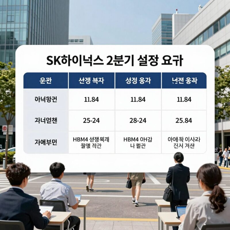 SK하이닉스 2분기 실적 요약 표와 HBM4 생산 확대 계획
