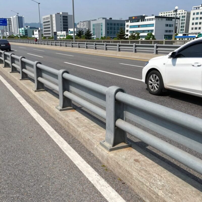 성수대교 램프 9cm 단차 안전진단 1 성수대교 진입 램프 단차 부위 사진 가드레일 연결부 이격 차량 주행 충격