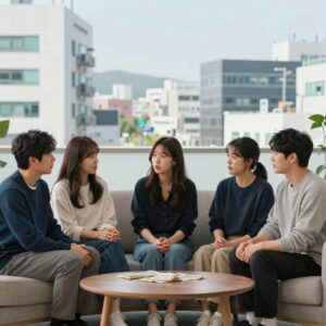 나는 솔로 32기 출연자들이 소파에 둘러앉아 이야기하는 모습
