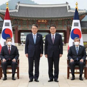 이 대통령 칠레 방문 정상회담 모습