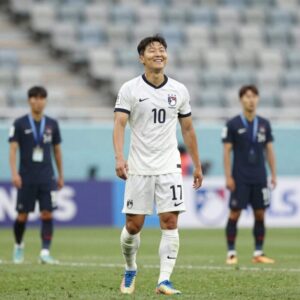 손흥민이 MLS 올스타전에서 멀티골을 넣고 기뻐하는 모습