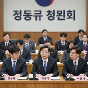 정몽규 청문회 장면 국회의원 질의 답변 모습