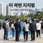 이 대통령 지지율 최저 53% 부동산 정책 부정평가 56% 이 대통령 지지율 최저와 부동산 정책 부정 평가를 나타내는 여론조사 그래프 이미지