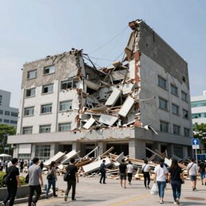 광주대표도서관 붕괴 직후 현장 사진 건물 일부 무너짐
