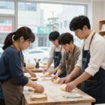 홍명보 빵집 면접에서 배운 진짜 인재 선발 비밀 홍명보 빵집 면접에서 지원자들이 함께 빵을 만들고 있는 모습