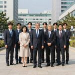 한화 3형제 승진 경영 승계 속도 한화 3형제 승진 인사와 그룹 미래 전략을 설명하는 일러스트
