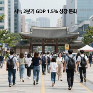 미국 2분기 GDP 1.5% 성장 둔화와 PCE 물가지수 3.7% 상승을 설명하는 경제 지표 그래프