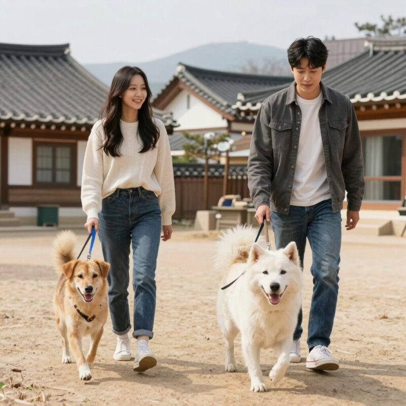 배우 김세인이 유기견과 함께 전원주택에서 생활하는 모습