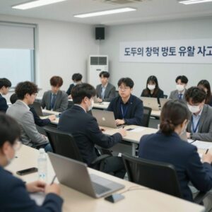 모두의 창업 정보 유출 사고 원인을 설명하는 중소벤처기업부 브리핑