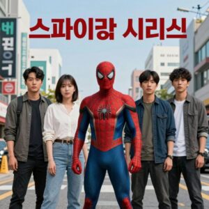 스파이더맨 시리즈 순서를 소개하는 포스터 이미지