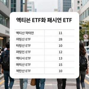 액티브 ETF와 패시브 ETF의 비교 표