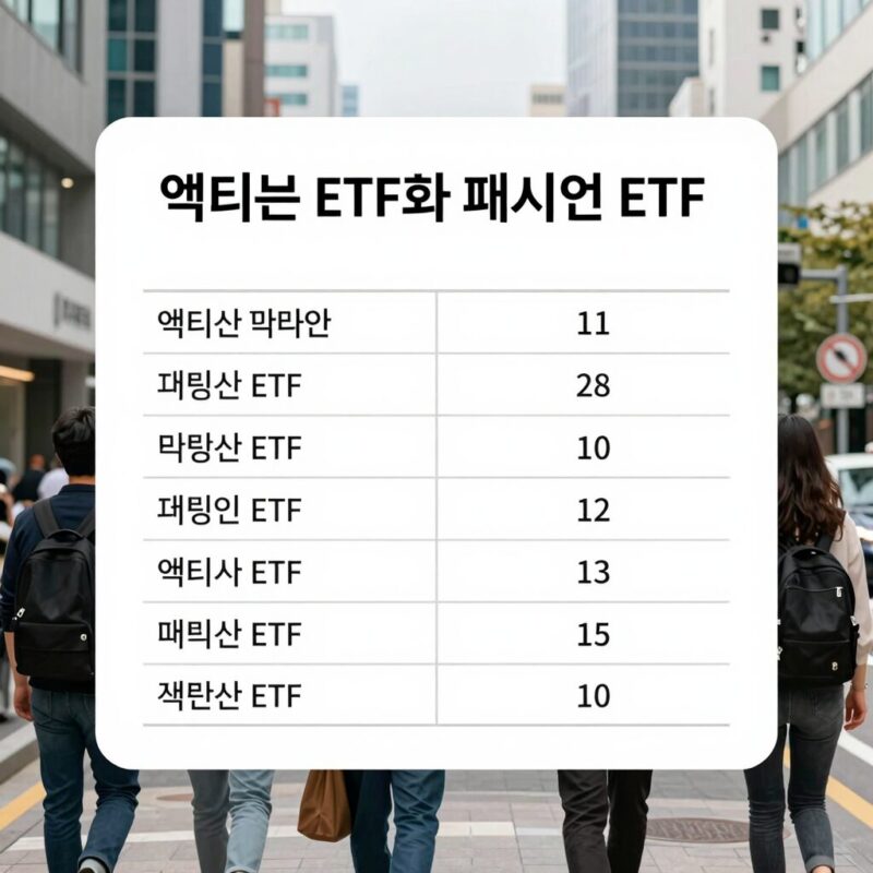 액티브 ETF 뜻과 투자 방법 1 액티브 ETF와 패시브 ETF의 비교 표