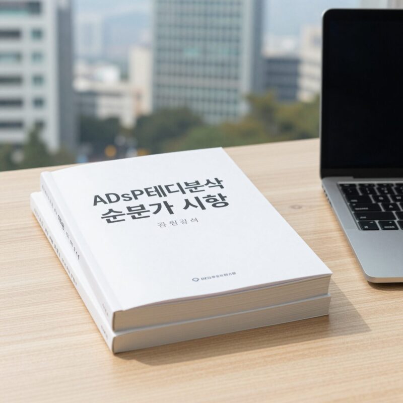 ADsP 데이터분석 준전문가 시험 공부 책상 위 교재와 노트북