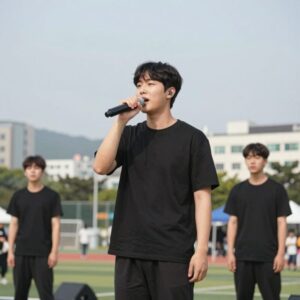 아침마당 도전 꿈의무대 우승자 고강민이 무대에서 열창하는 모습