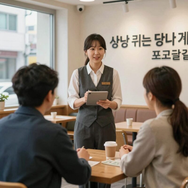 사장님 귀는 당나귀 귀 아나운서의 숨은 이야기 1 사장님 귀는 당나귀 귀 프로그램에서 아나운서가 카페 운영 중 손님과 대화하는 장면