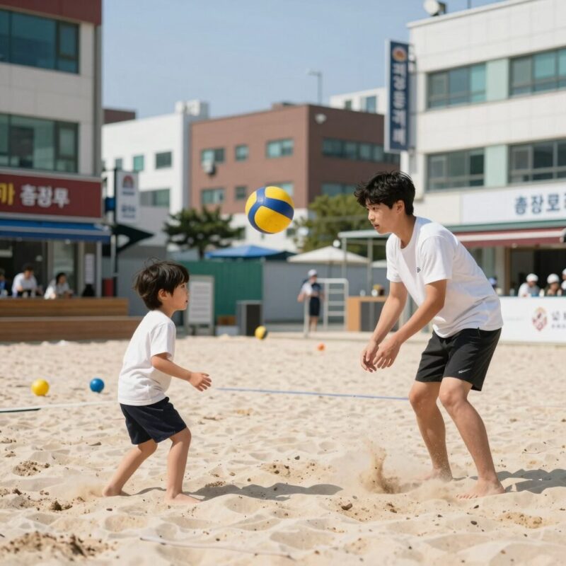 충장로 비치볼꾸미기 아이와 체험 추천 1 충장로 카페에서 비치볼을 꾸미고 있는 아이의 모습