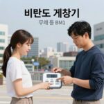 비만도 계산기로 키와 몸무게를 입력해 BMI를 계산하는 과정을 단계별로 설명하는 이미지