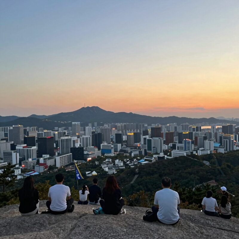 보문산 야경과 등산 코스 추천 1 보문산 정상에서 바라본 대전 시내 야경과 노을