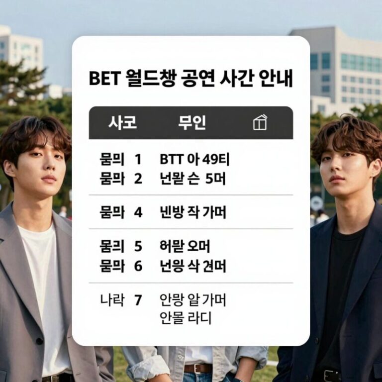 BTS 월드컵 공연 시간 안내를 위한 BTS 공연 사진