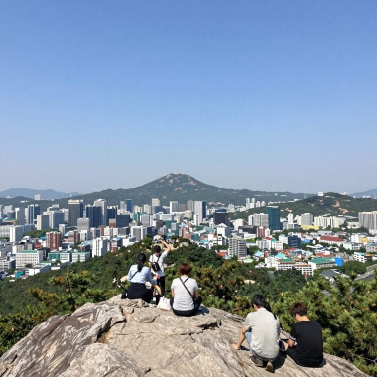 북한산 백운대 정상에서 바라본 서울 전경