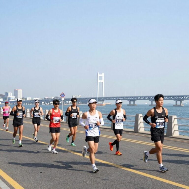 부산국제마라톤 트리플 브릿지 코스와 광안대교 전경