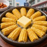 버터옥수수구이 접시에 담긴 완성된 모습