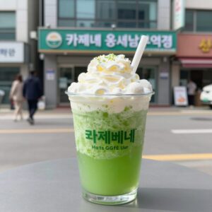 카페베네 송내남부역점 녹차빙수 전체 모습