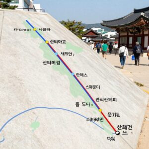 산티아고 순례길 코스 지도 주요 루트 표시