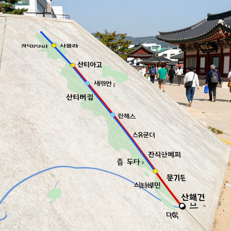 산티아고 순례길 코스 지도 루트 추천 일정 1 산티아고 순례길 코스 지도 주요 루트 표시
